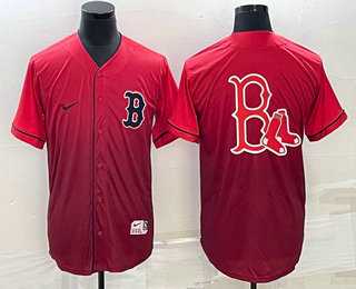 Mens Boston Red Sox Big Logo Nike Red Fade Stitched Jersey->boston red sox->MLB Jersey